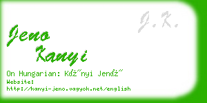 jeno kanyi business card